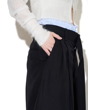 ssstein "BELTED WIDE STRAIGHT TROUSERS 〔BLACK〕"