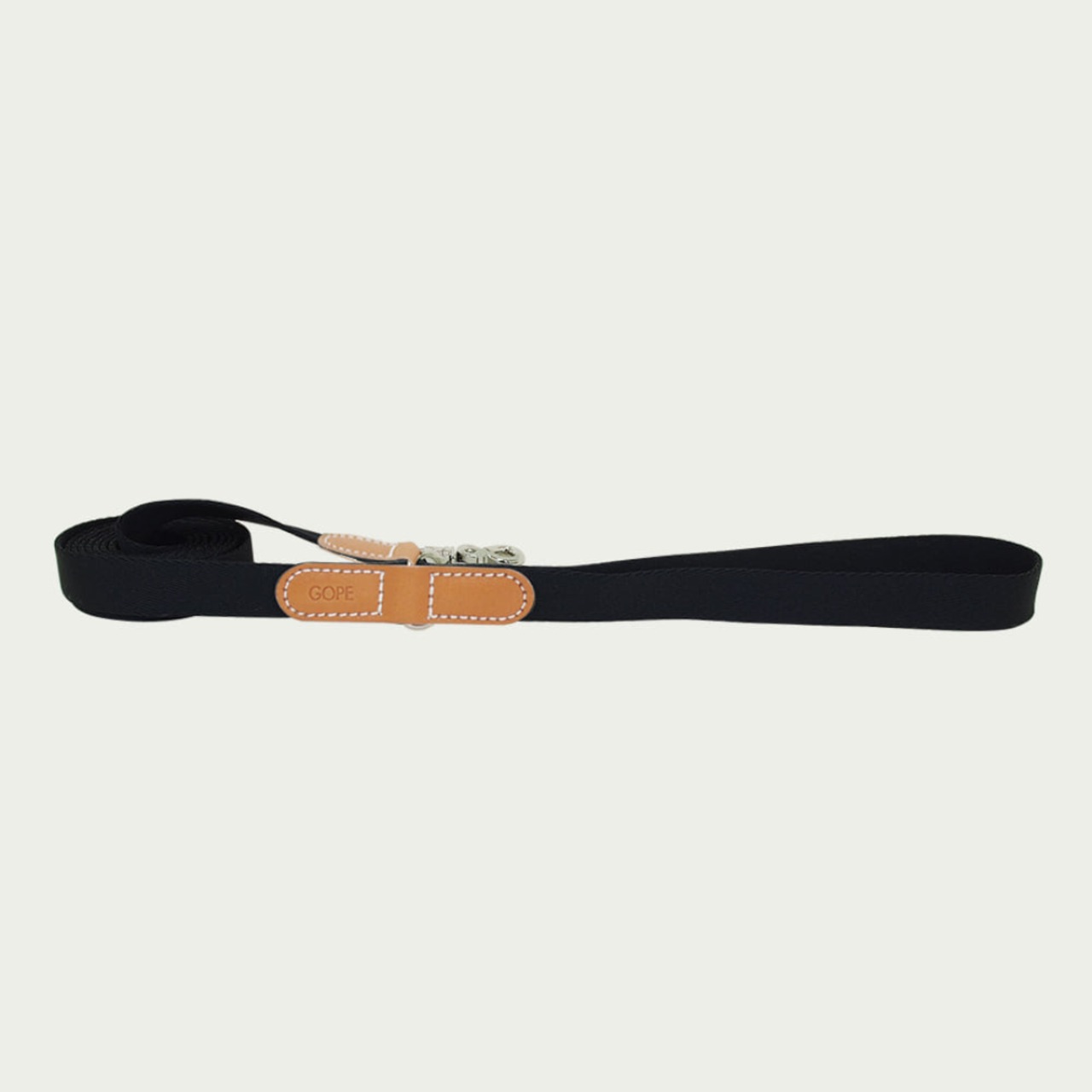 【予約】[ GOPE ] Picture Dog Leash｜Tan × Black - 1