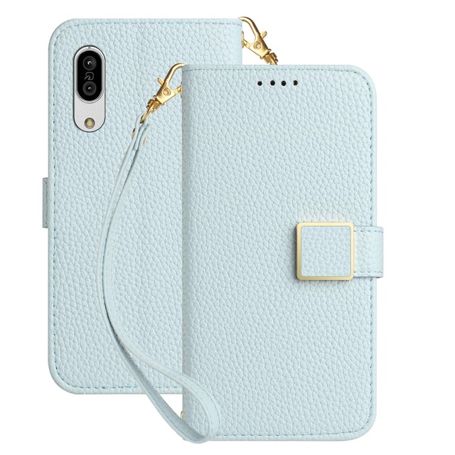 Deeaar AQUOS Sense3 ケース手帳型 人気 スマホケース アクオス Android One S7 財布型 カバー カードポケット付き 軽量 薄型 全面保護 贈り物 シャープ センス3 カード収納 スタンド機能 横置きスタンド機能 高級PUレザー 上質な手触り 擦り傷防止 ケース (AQUOS Sense3/Sense3lite/Sense3basic SHV45 SH-02M SH-RM12 5.5 inch対応)- アイスブルー