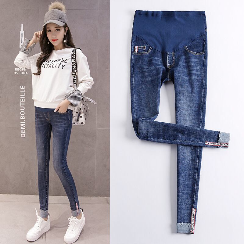 【新作】【送料無料】 伸縮性ウエストストレッチジーンズ妊婦マタニティパンツスキニージーンズ授乳妊娠妊娠中腹部ジーンズ エラスティック AL expec360333011718