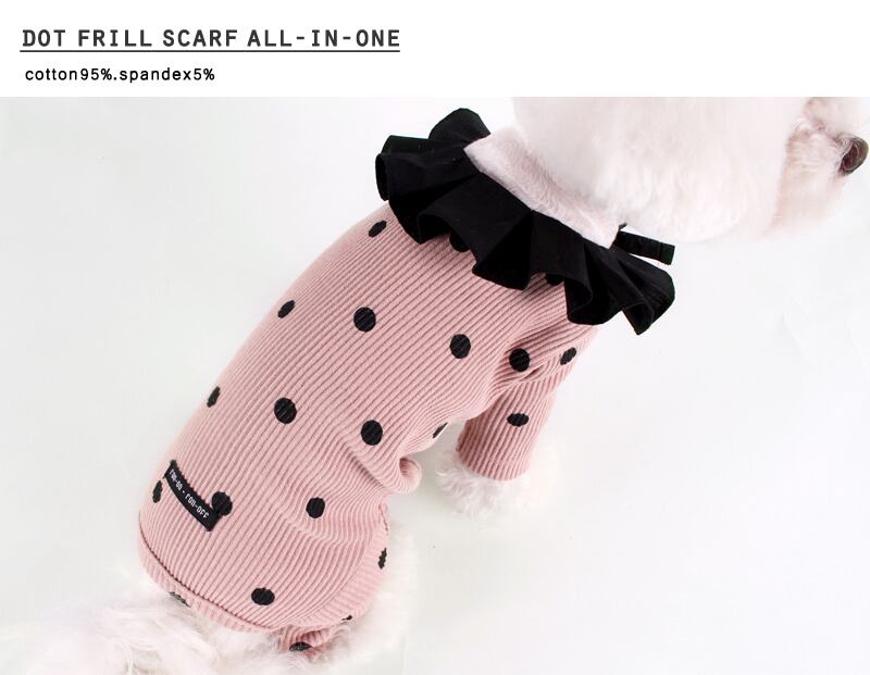 ドットフリル オールインワン S ~ XL 2color  /  犬服 新作 ドッグウェア 小型犬 中型犬 大型犬 犬の服 わんちゃん ペット