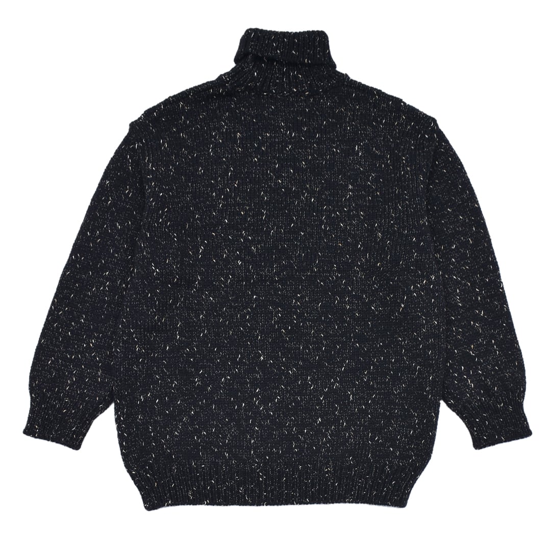RAF SIMONS ブラック タートルネックセーター RAF SIMONS】bulky sweater with wide loose turtleneck(BLACK) | AYIN