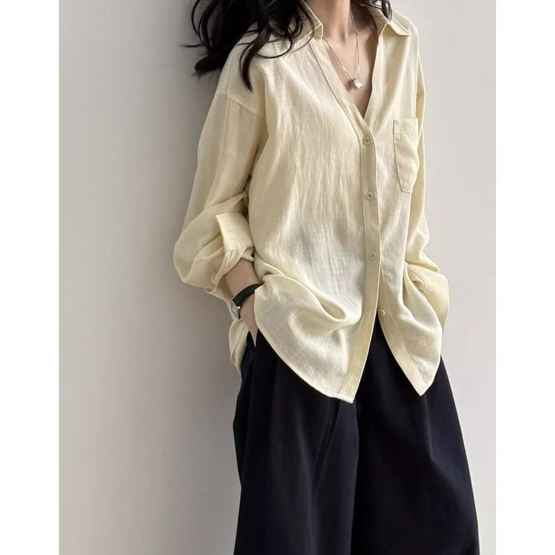 オーバーサイズロングスリーブシャツ 202140