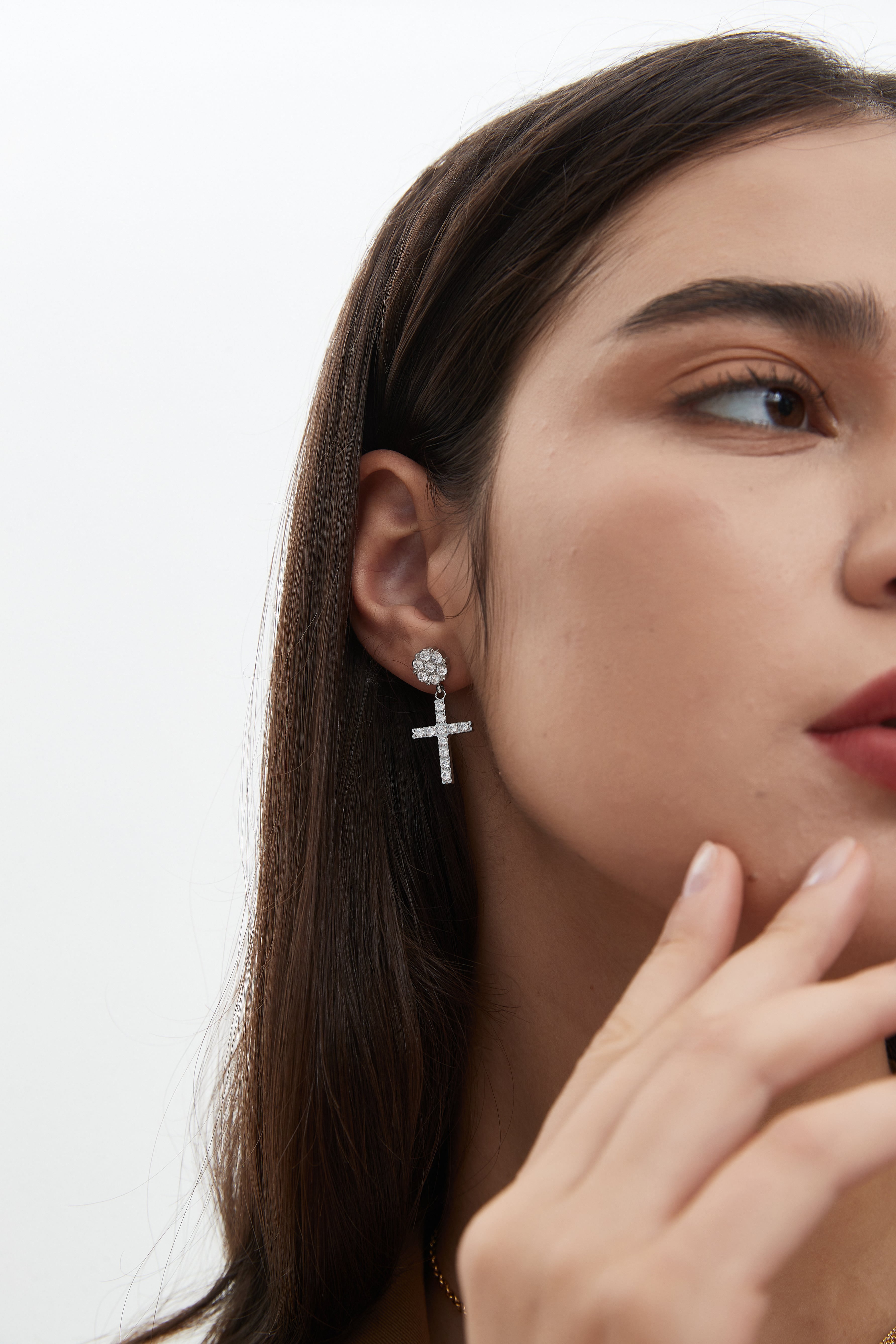 両耳セット】flower × cross pierce | ✯Lucliss Jewelry✯