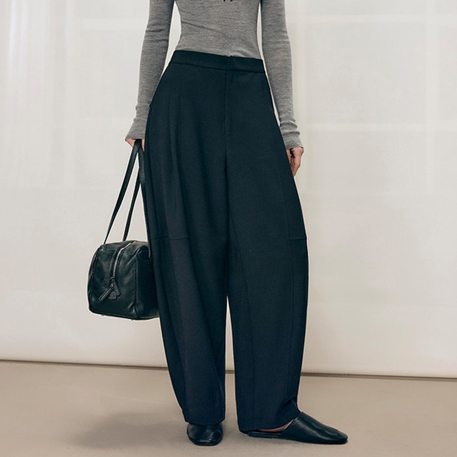 Curve volume wide trousers A00029