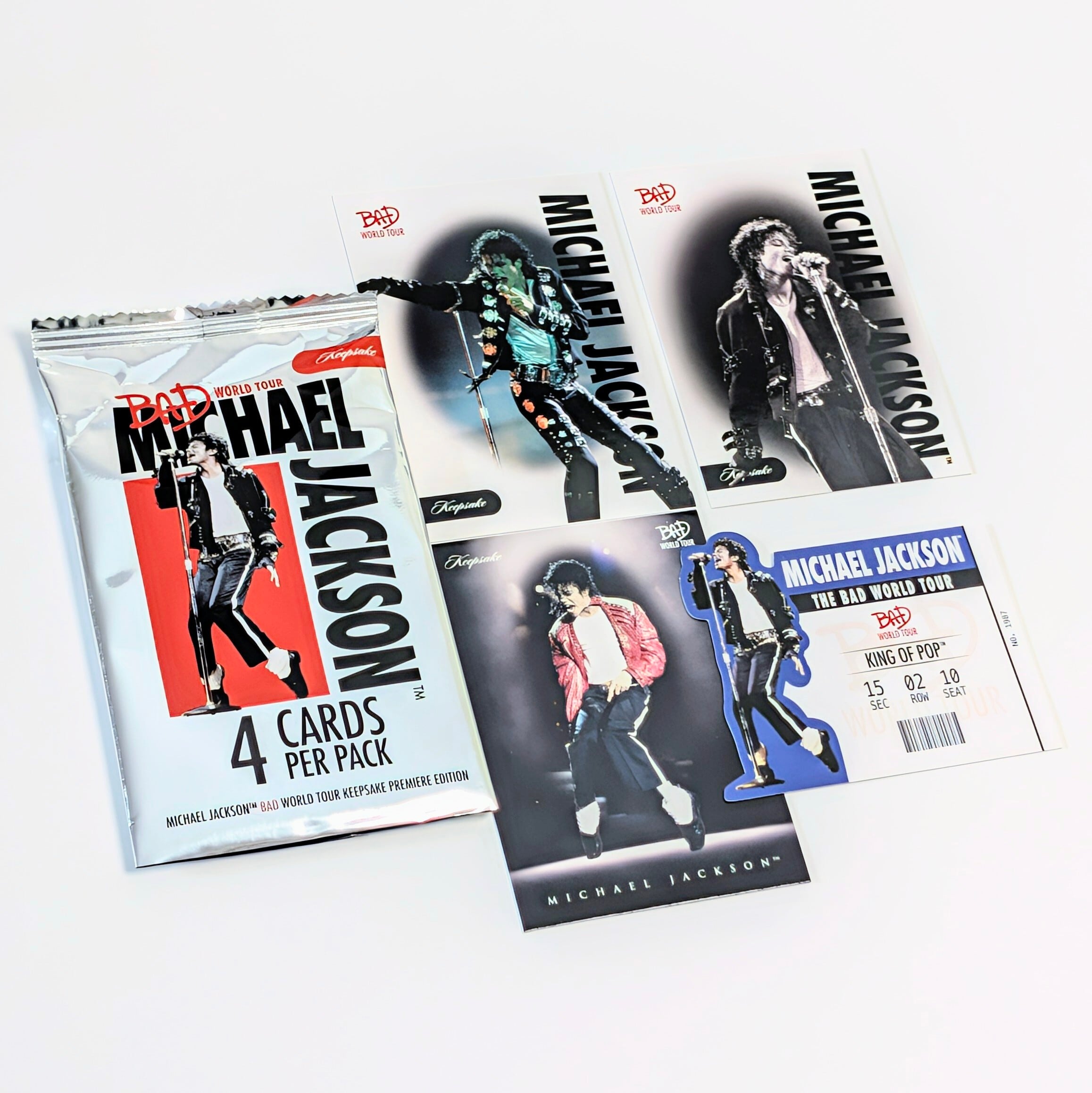 ⚡️SUPER LIMITED⚡️送料無料！【 Michael Jackson   ( マイケルジャクソン ) 】MICHAEL JACKSON Bad World Tour Keepsake Premiere Edition （1パック=4カード入）/ トレーディングカード / トレカ〚アメリカン雑貨 アメトイ〛