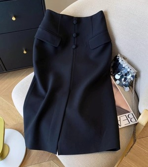 スカート レディース フロントスリット ミディアムスカート スーツスカート 膝下 ストレート スリット ポケット ハイウエスト きれいめ シンプル 大人 おしゃれ 大人女子 エレガント フォーマル 無地 春 夏 秋 お出かけ 休日 旅行 普段使い 美脚 送料無料 M L XL 2XL ホワイト ブラック