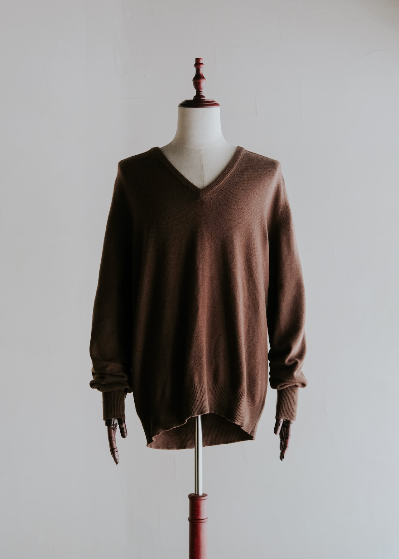90's ARNYS PARIS split raglan sleeves pure cashmere v neck knit