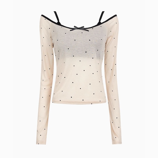 polka dot one shoulde top