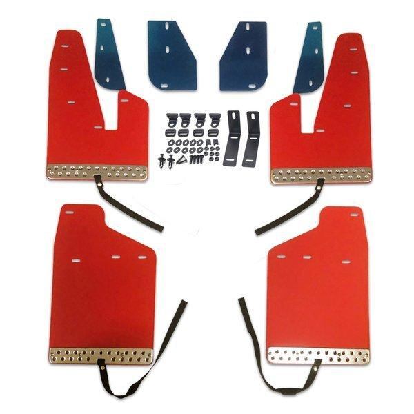 マッドガード EVA樹脂製 ベルト付き デリカ D5 泥除け 1台分 レッド マッドガード EVA樹脂製 ベルト付き デリカ D5 泥除け 専用設計 レッド