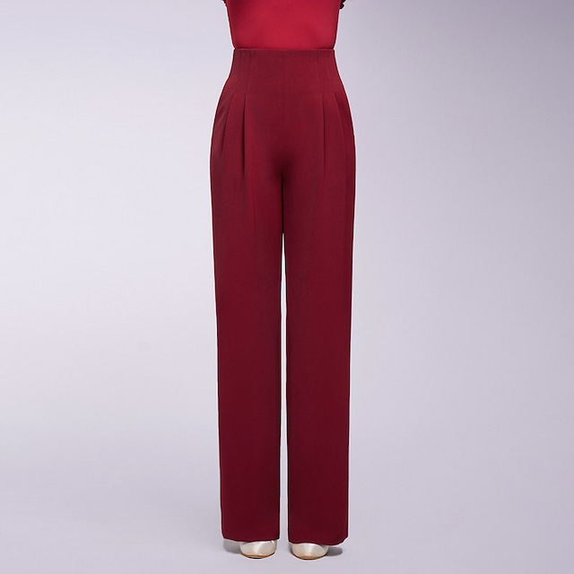 ハイウエスト ストレート フルレングス ダンスパンツ 3col D00631