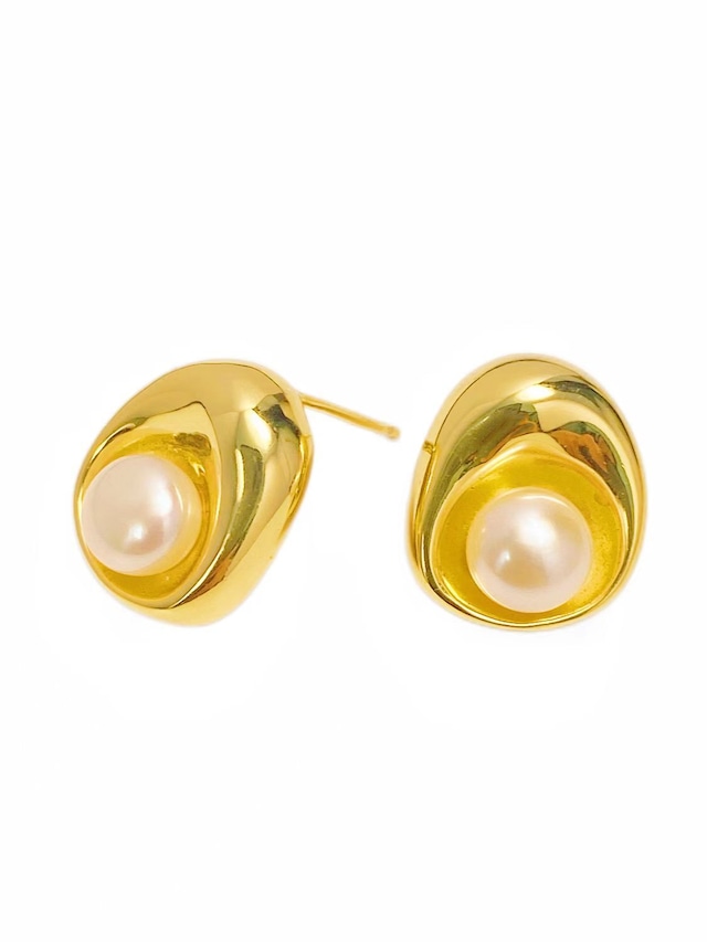 【Beans】天然淡水パール丨Earrings 丨Silver925丨K18 Plating