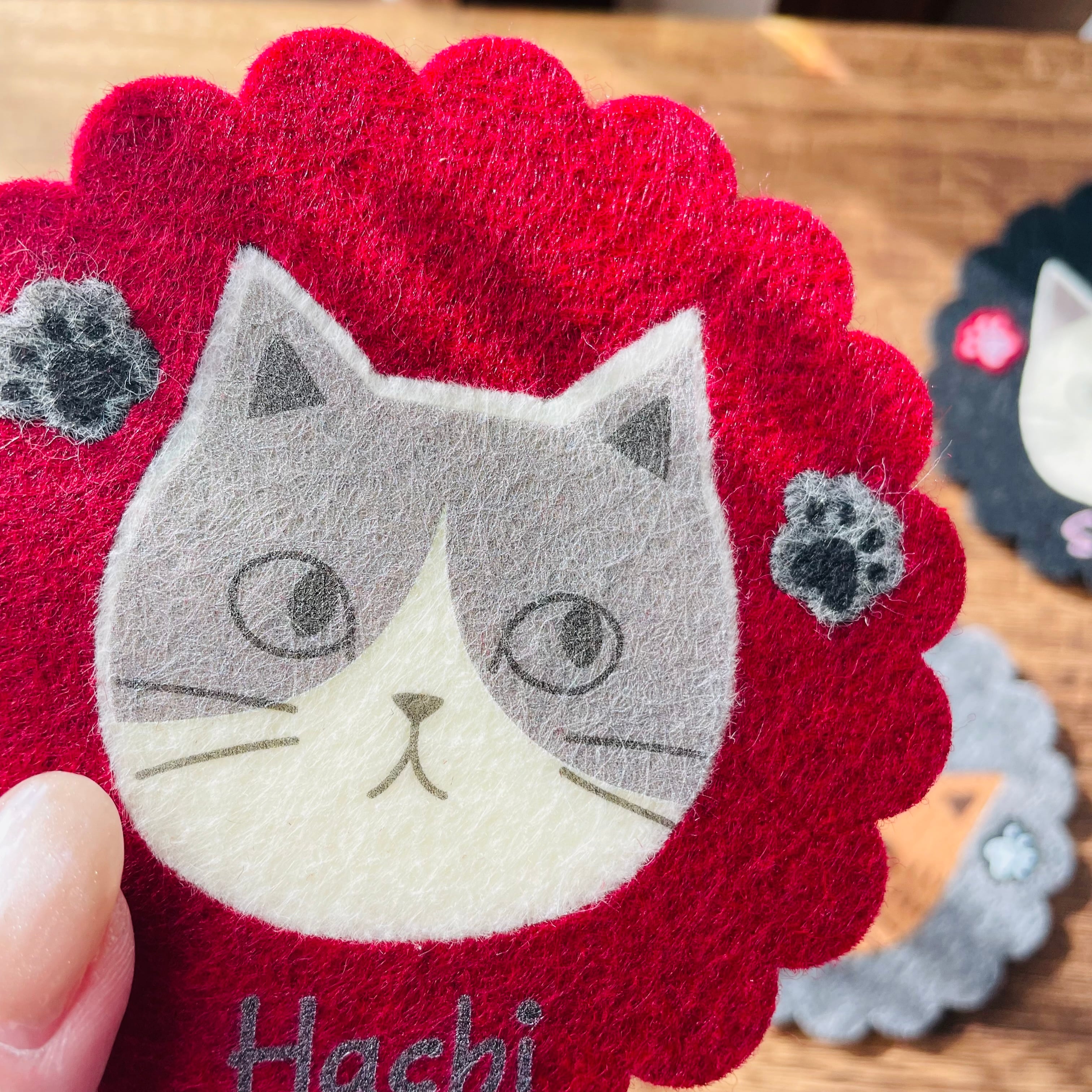 フェルトコースター｜黒猫 ねこ ネコ 猫雑貨 猫グッズ  かわいい猫雑貨 おうちカフェ プレゼントにおすすめ カワイイ猫雑貨