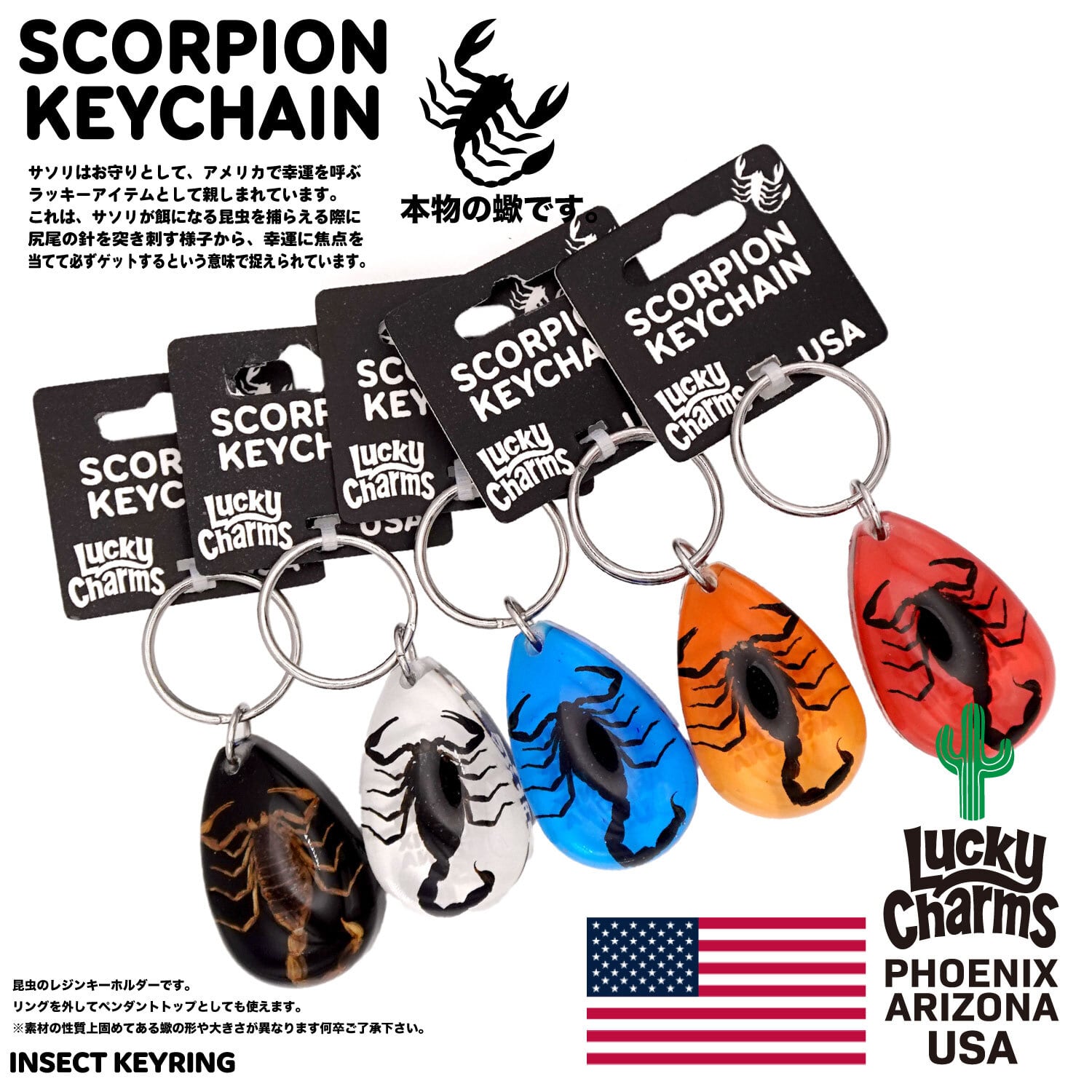 USA ARIZONA SCORPION DROP KEYCHAIN 蠍 サソリ スコーピオン お守り