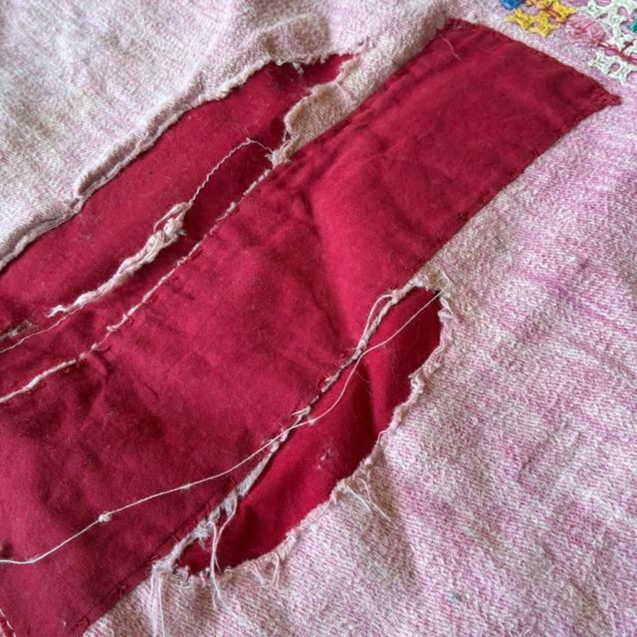 INDIA　Vintage Rabari embroidered fabric　70×190cm　28000-1