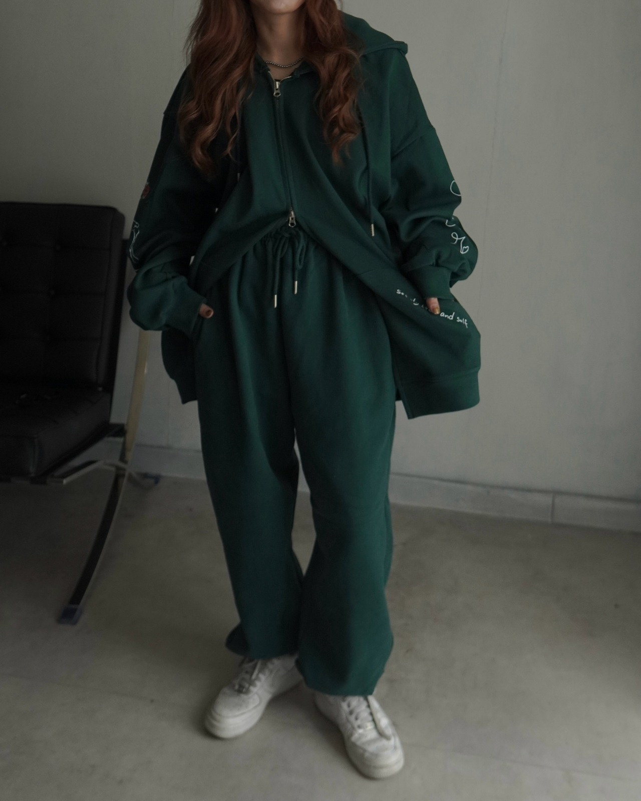 スウェットジョガーpt/green