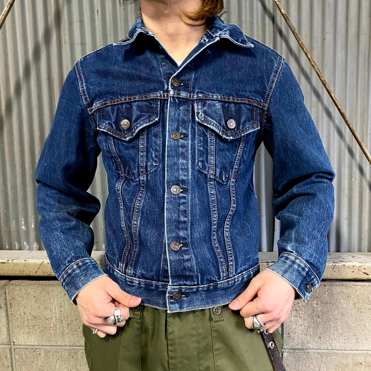 60年代 Levi's リーバイス BIG E 70505 4th デニムジャケット メンズS相当 古着 60s ヴィンテージ ビンテージ ビッグE  トラッカージャケット 濃色【デニムジャケット】【VTG】【AL2110】 | cave 古着屋【公式】古着通販サイト