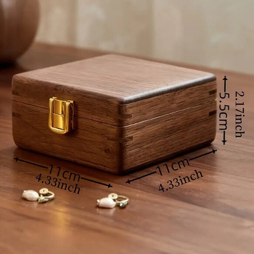 コンパクト ジュエリーボックス 木製 ネックレス ピアス イヤリング リング アクセサリーケース 小物収納