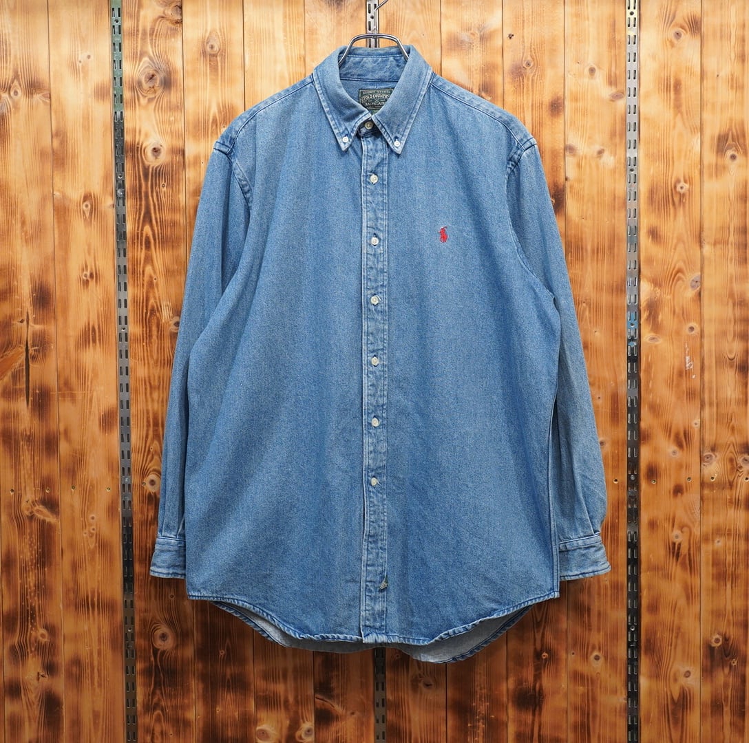 polo country デニムシャツ L/ralphlauren ラルフローレン ポロカントリー 80s90s