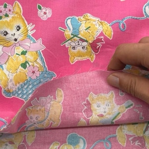 Cdr413-1◆50cm◆S◆綿100%シャーティング生地◆レトロな可愛いネコ柄