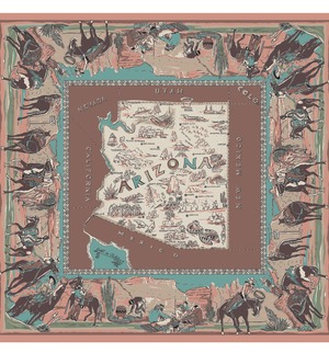 BINDU  アリゾナマップ・バンダナBrownMint (bbb1312arizona2)