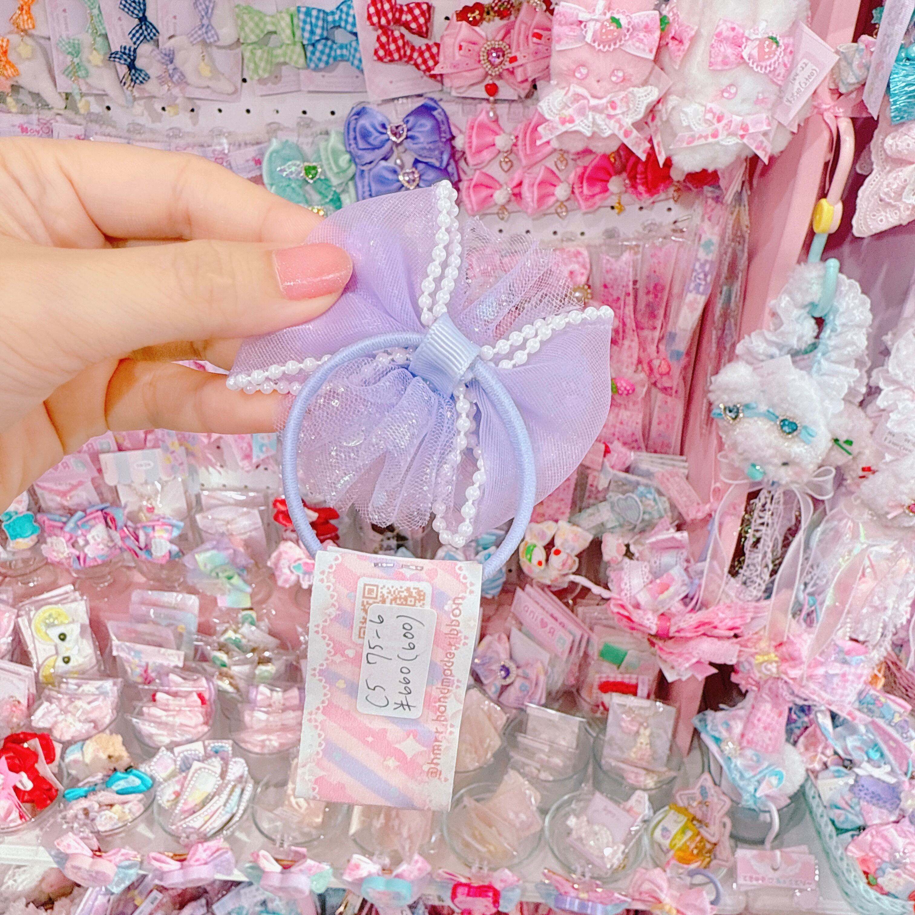 【C5】75-6ハートチュールヘアゴム