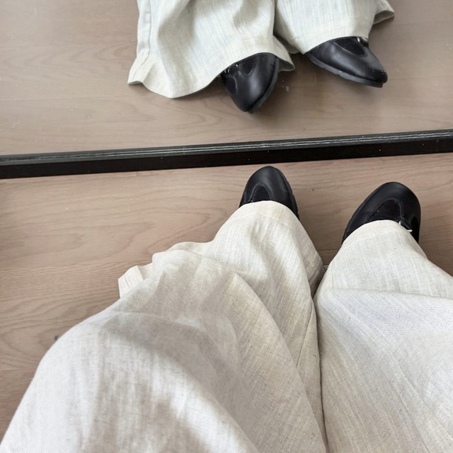 Drawstring wide straight pants【2color】 C1595