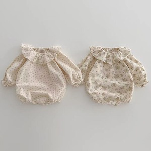 【春作】フリル襟花柄ロンパース　全2種類