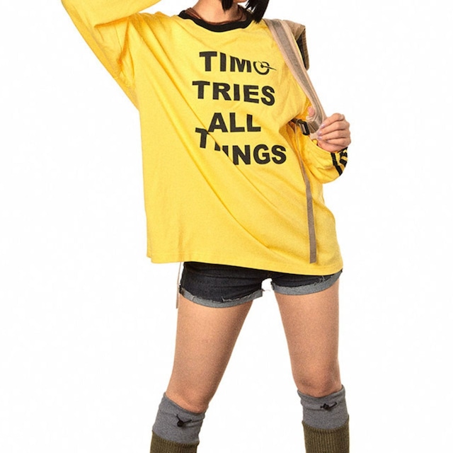 レトロロゴプリントクルーネックロングスリーブTシャツ 1col R02558