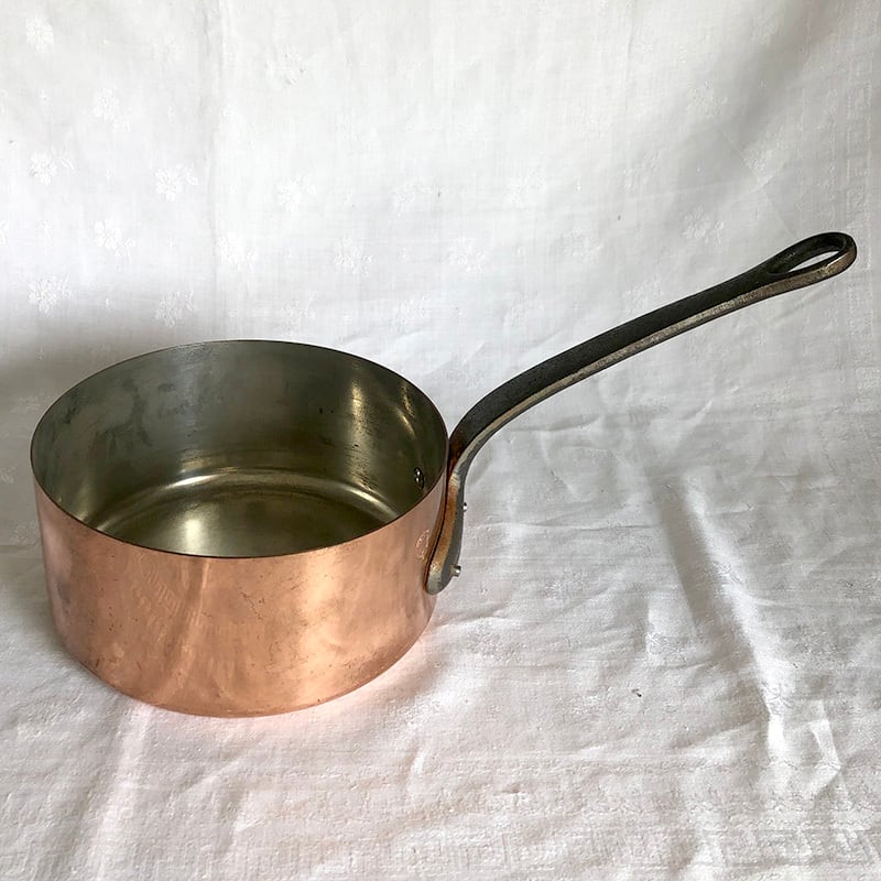 フランス製 FABRICATION FRANCAISE 銅片手鍋 銅鍋 直径160mm 12KWbl7