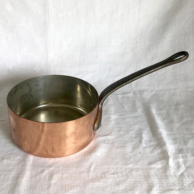 フランス製 FABRICATION FRANCAISE 銅片手鍋　銅鍋　　直径160mm 12KWbl7