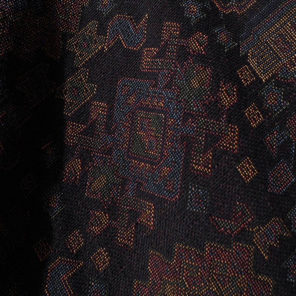 Geometric ethnic gobelin weave vintage poncho