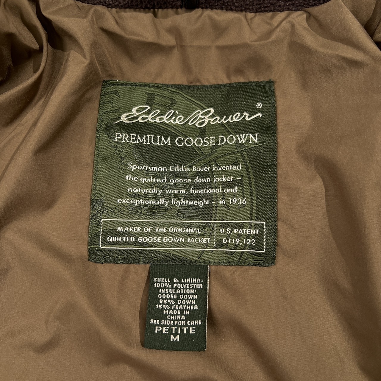 00s Eddie Bauer エディーバウアー ジップアップ ダウンジャケット サイズ M /ブラウン/レディース/アウトドア/オールド