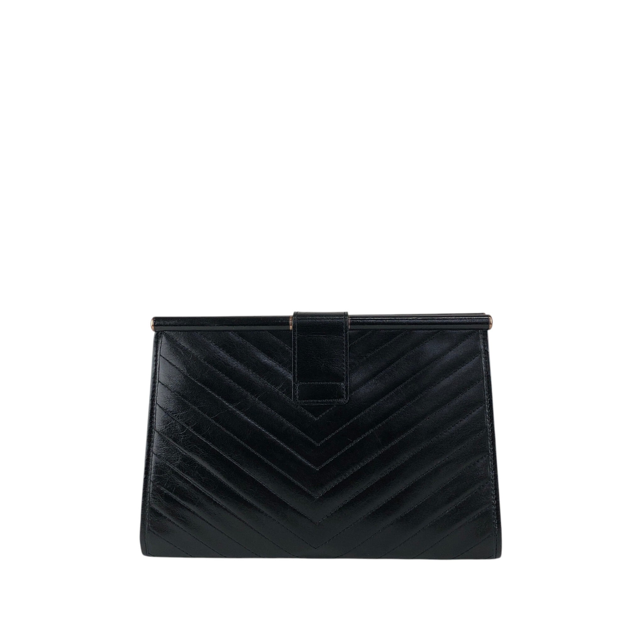 Yves Saint Laurent イヴ・サンローラン クラッチバッグ ブラック YSL