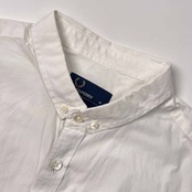 FRED PERRY フレッドペリー SLIM FIT ワンポント BD ボタンダウン 半袖シャツ M/ホワイト メンズ