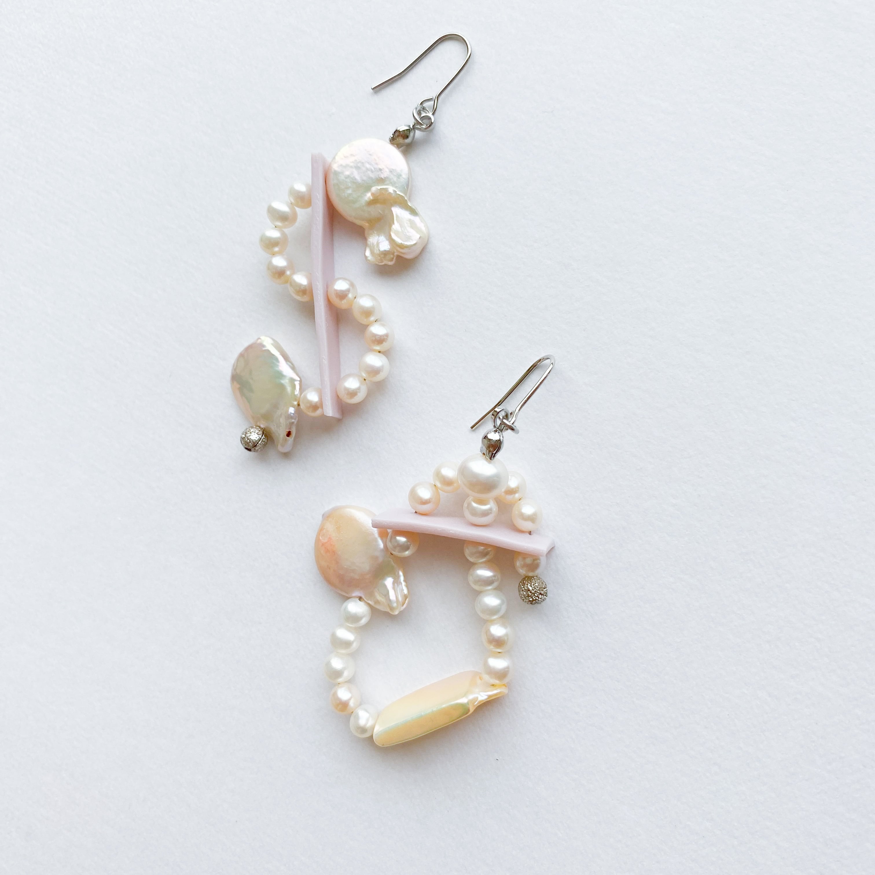 淡水パールのくねくね(ピアス/イヤリング)