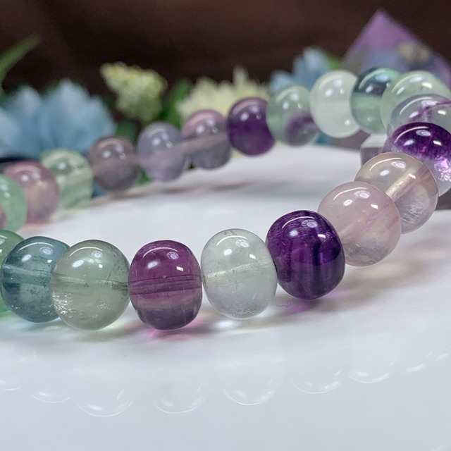 2.ぷっくりボタン型☆フローライト ブレスレット