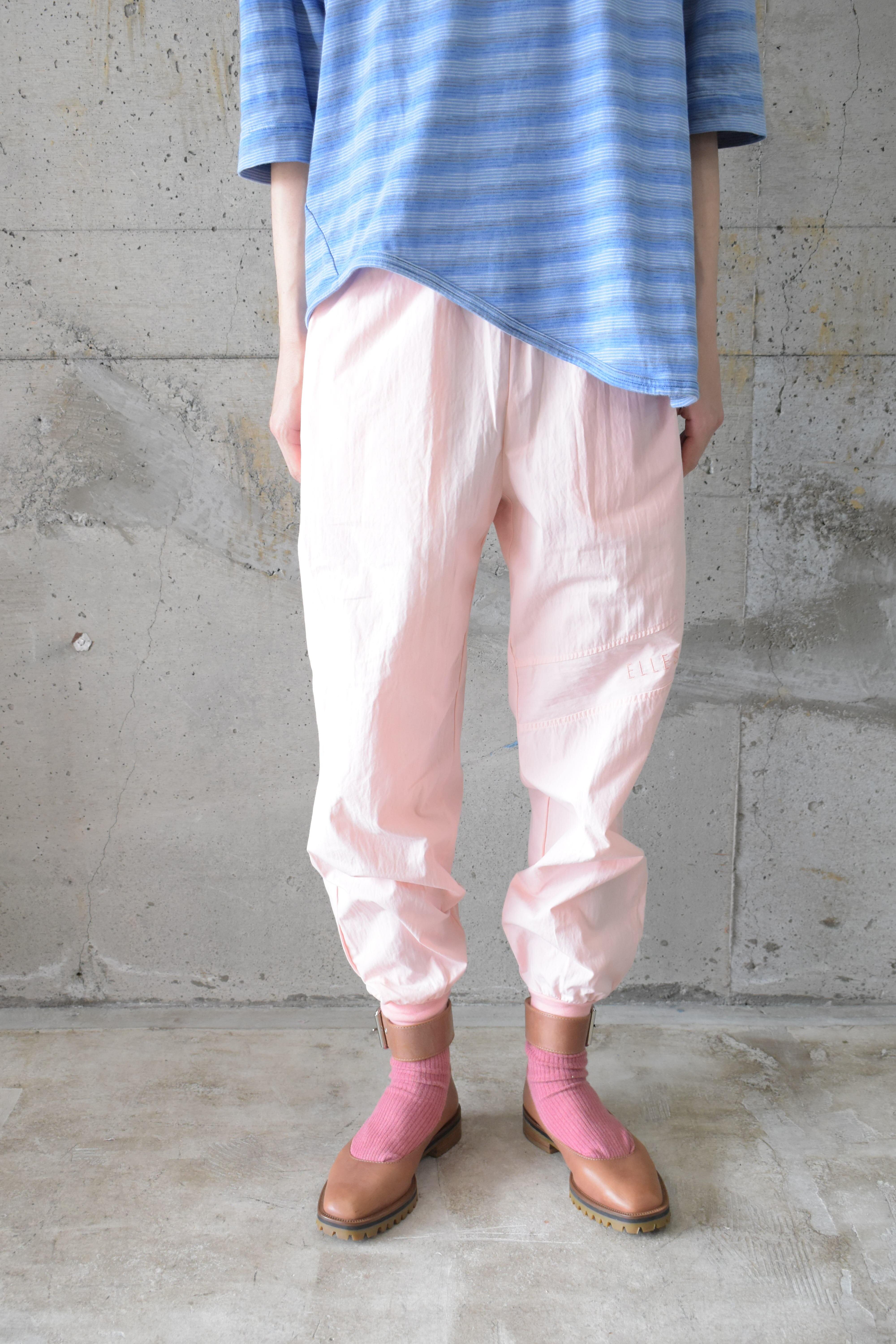 ribbed hem baby pink pants