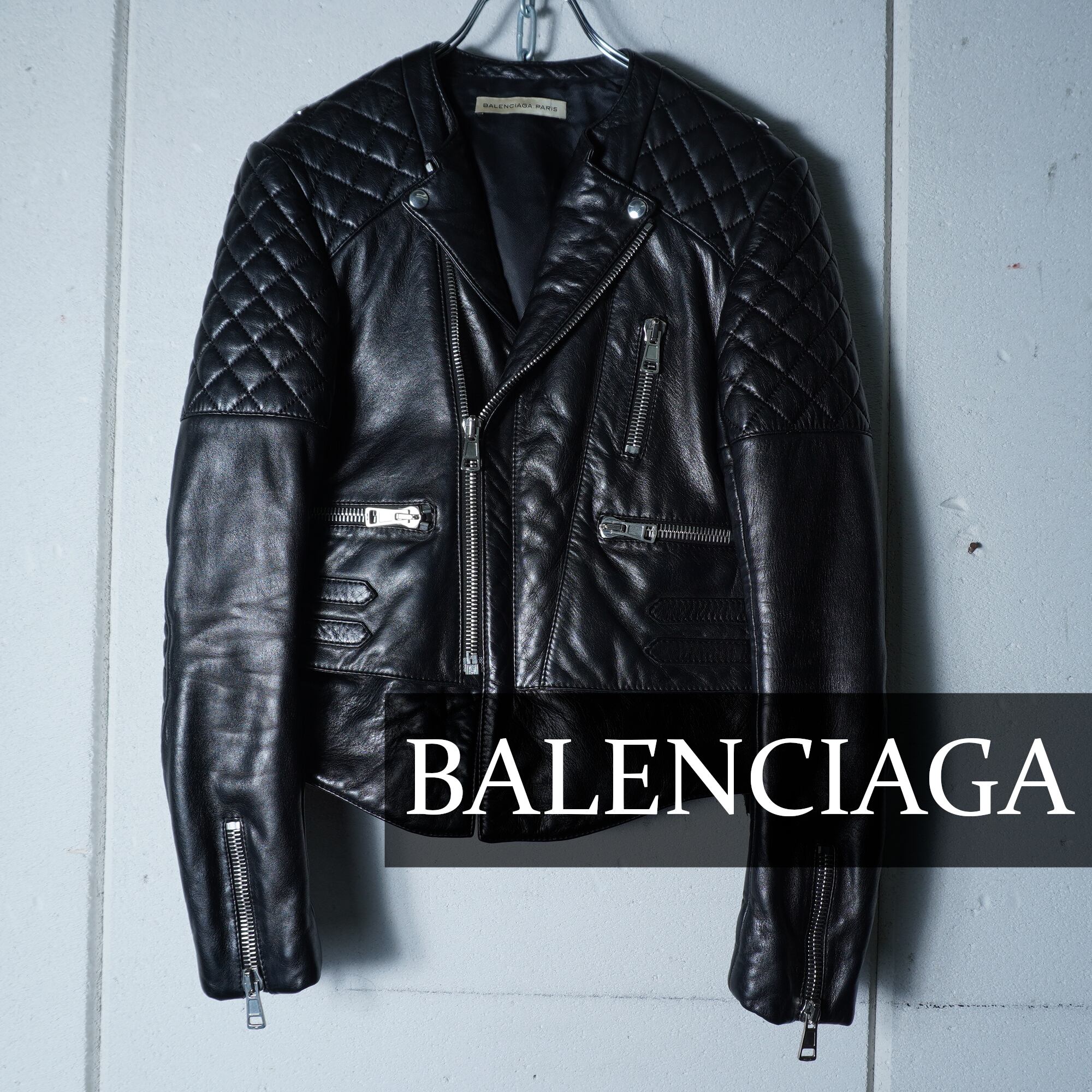 バレンシアガ BALENCIAGA ライダースジャケット レザー 羊革 