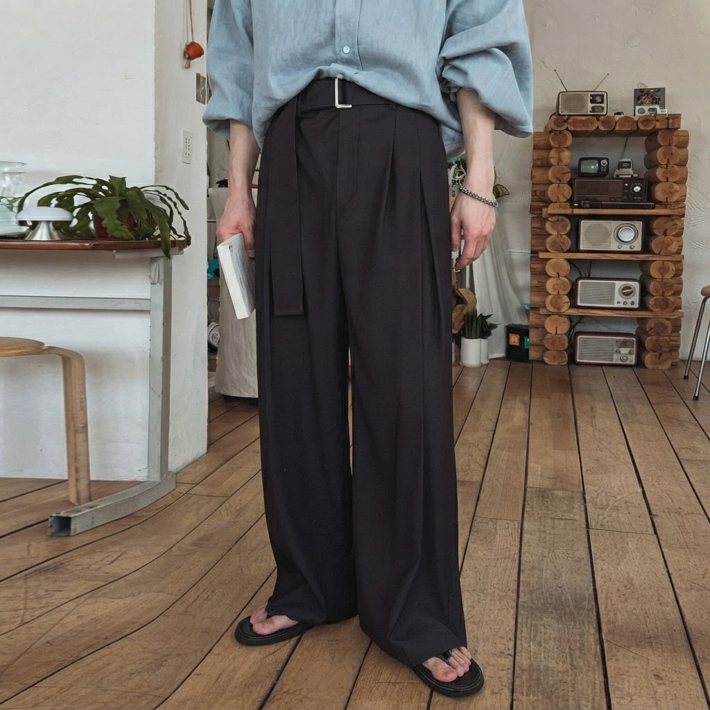 チャーム付き ドレープワイドパンツ 10233