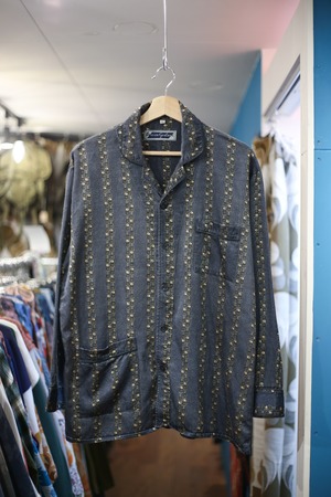 Euro satin pajama shirt “gold line design”