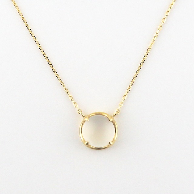 Calm round necklace〈Moon stone〉