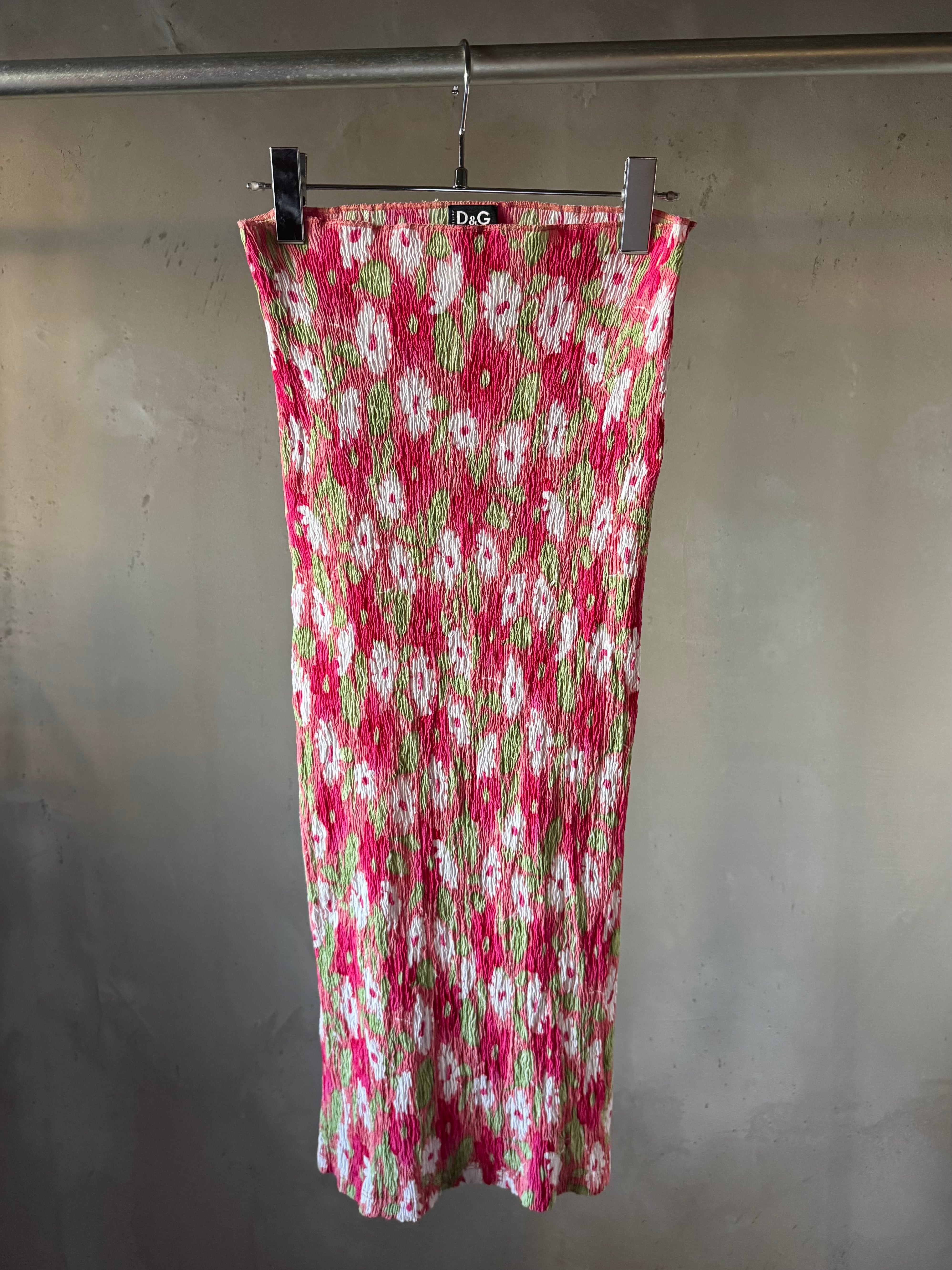 Dolce & Gabbana flower shirring midi skirt