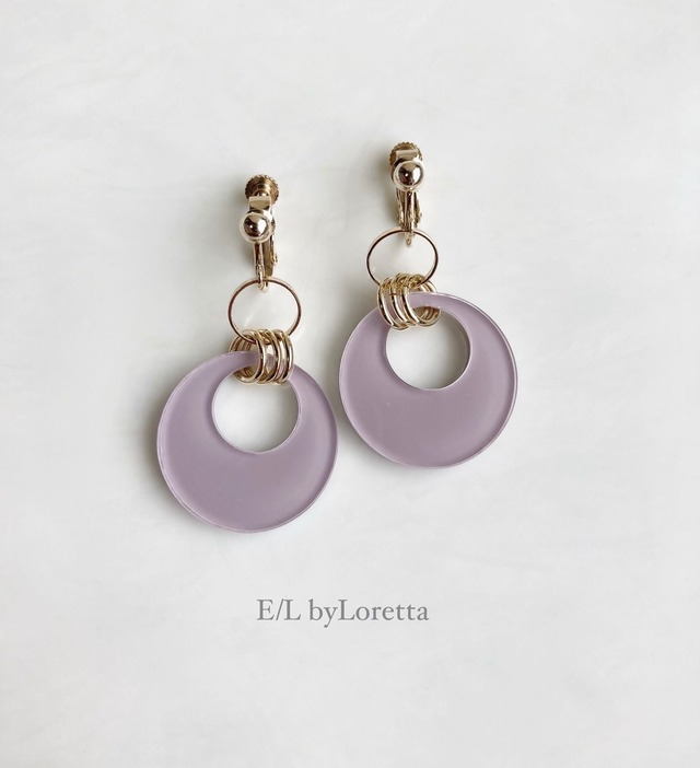 Color w ring pierce/earring(Lavender)