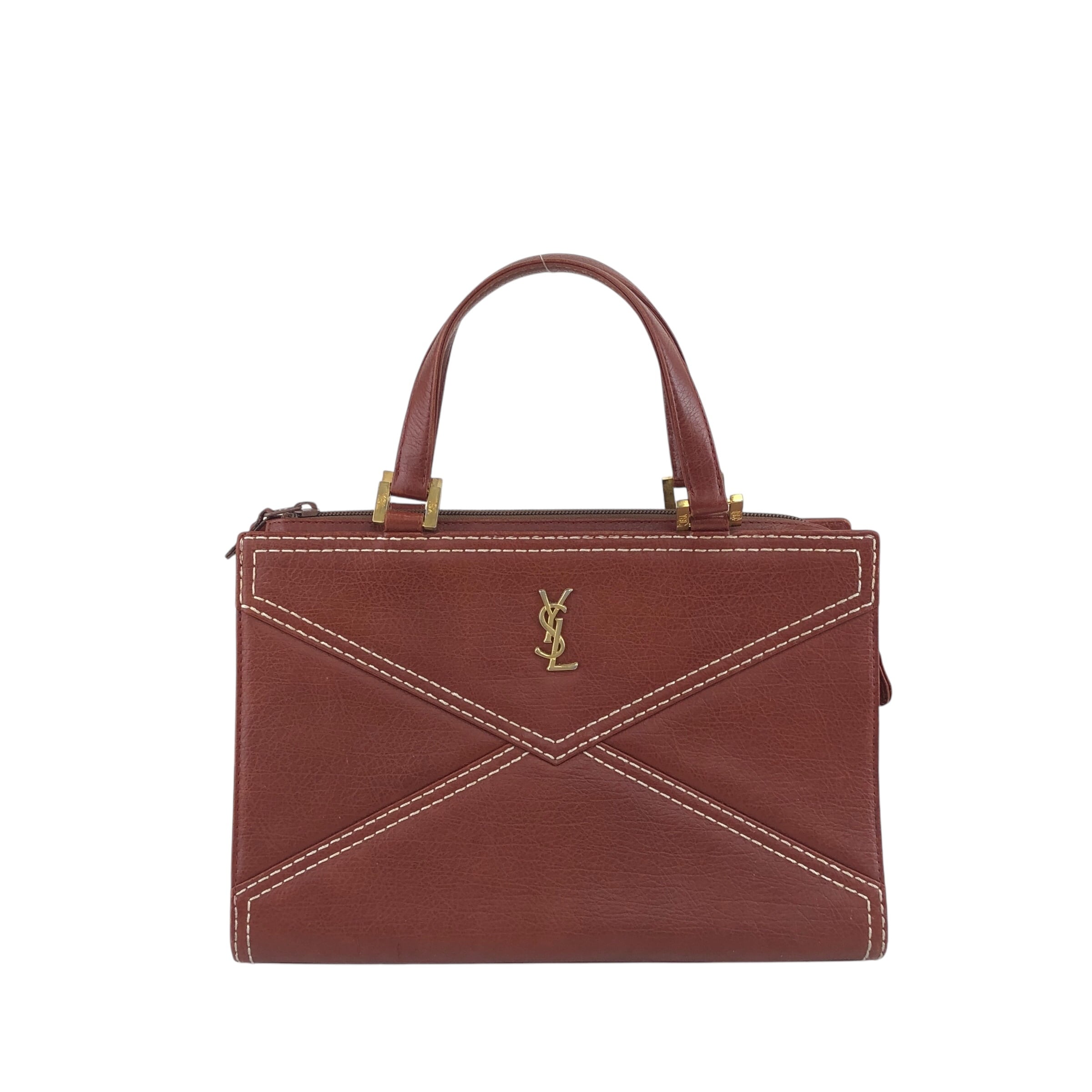 Yves Saint Laurent イヴ・サンローラン ハンドバッグ ブラウン YSL