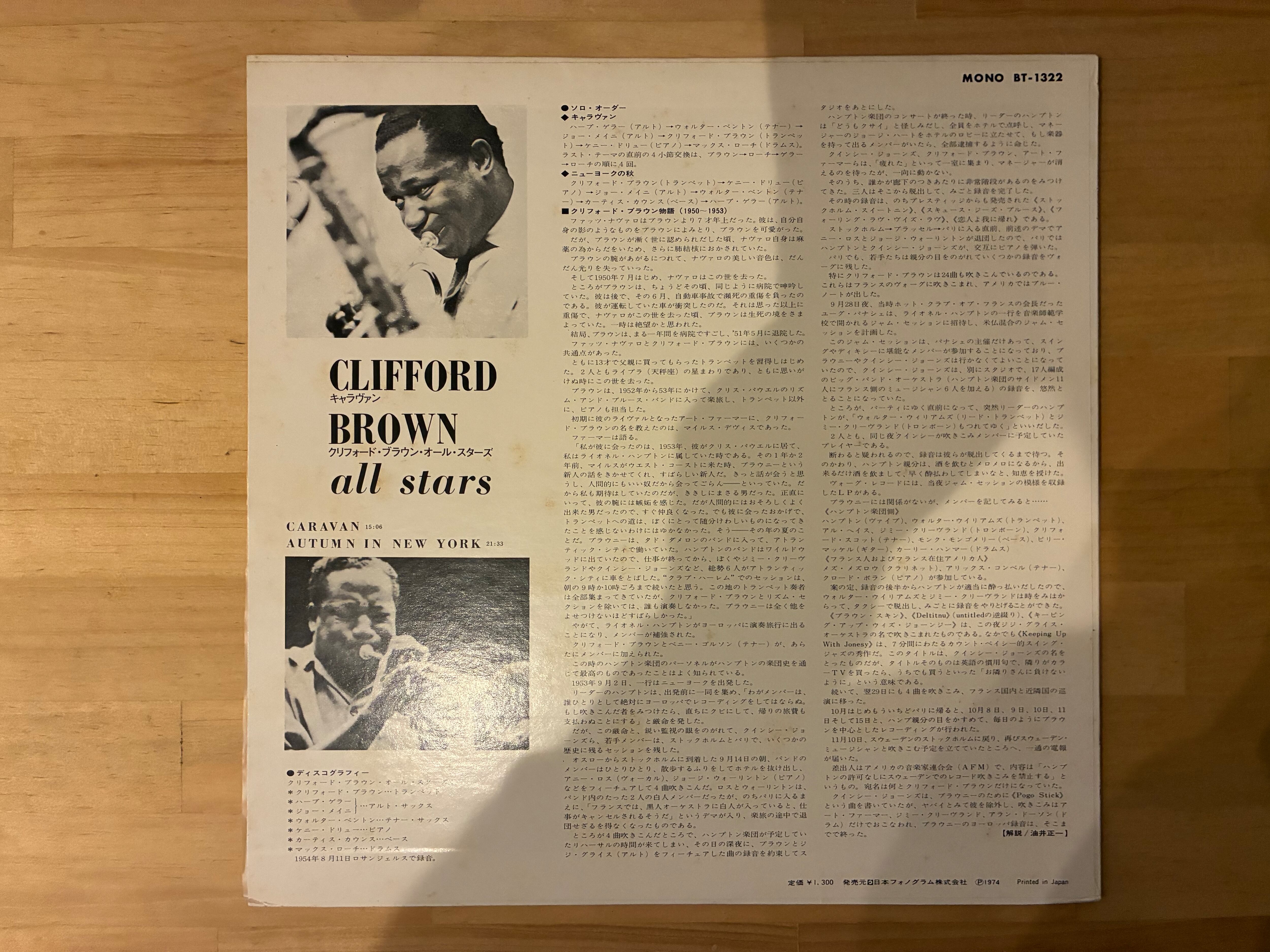 CLIFFORD BROWN / ALL STARS | sixteen records (シックスティーン
