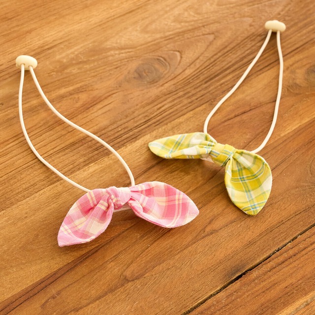 【予約】[kiki&nini]  Teen check ribbon hair band（2color）