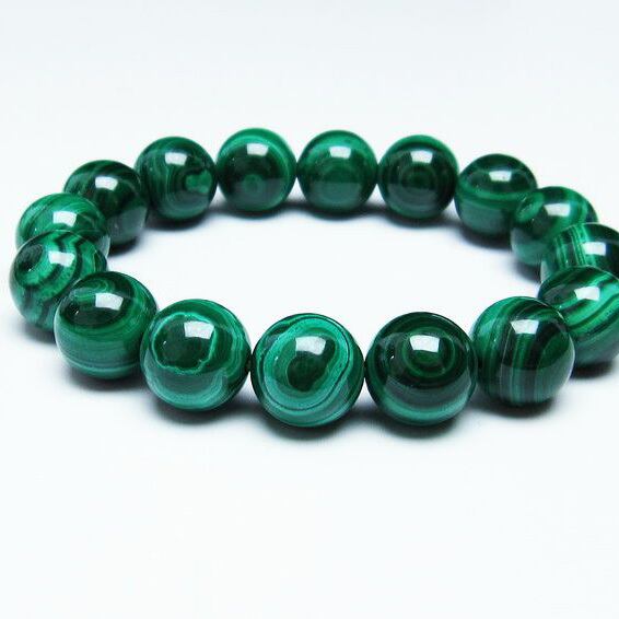 マラカイト ブレスレット 14mm 天眼 malachite 一点物 おまかせ便 111-29429