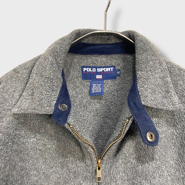 90s USA製 ポロスポーツ ラルフローレン フリーススウィングトップ L