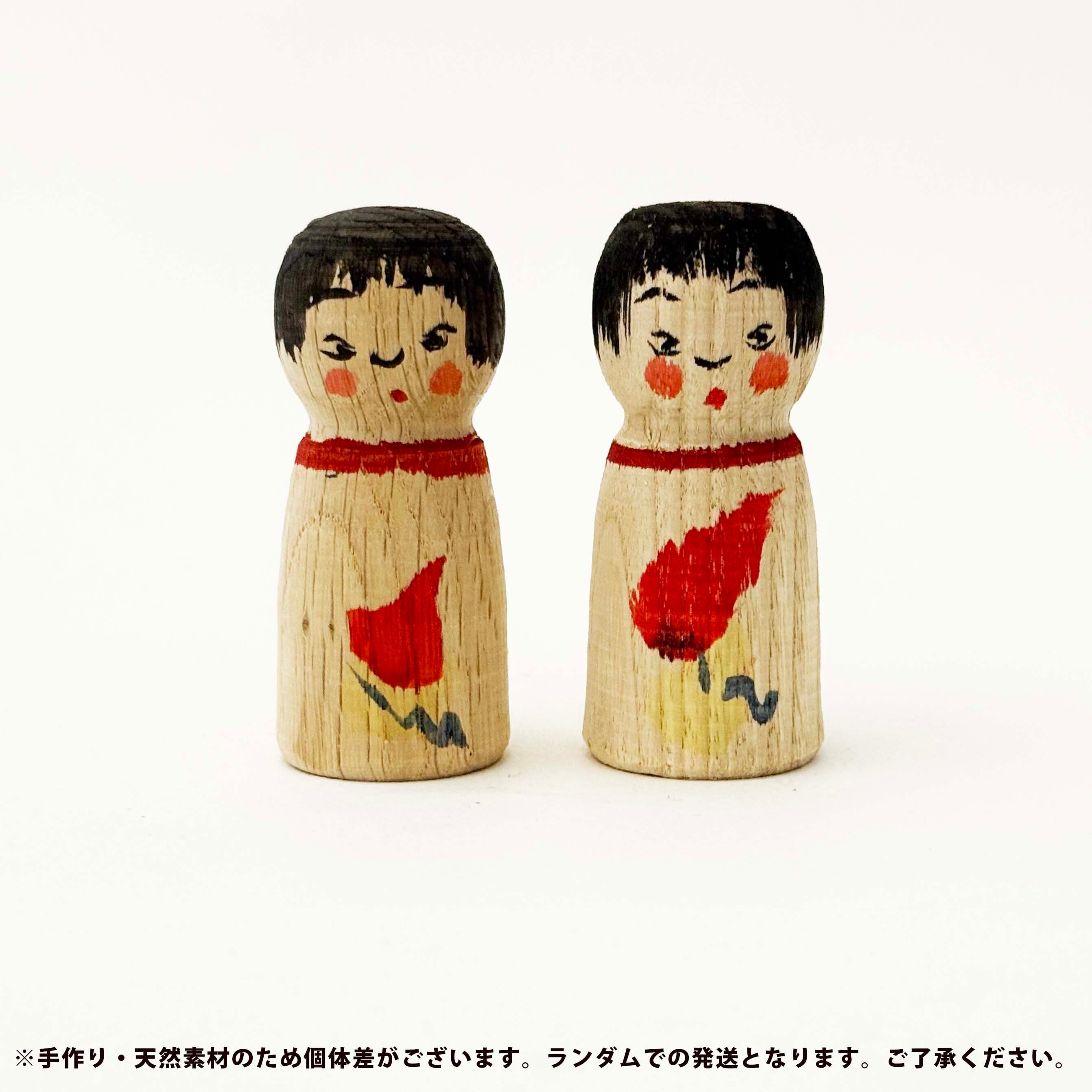 今晃工人本人型こけし（挽納め 抽象柄）